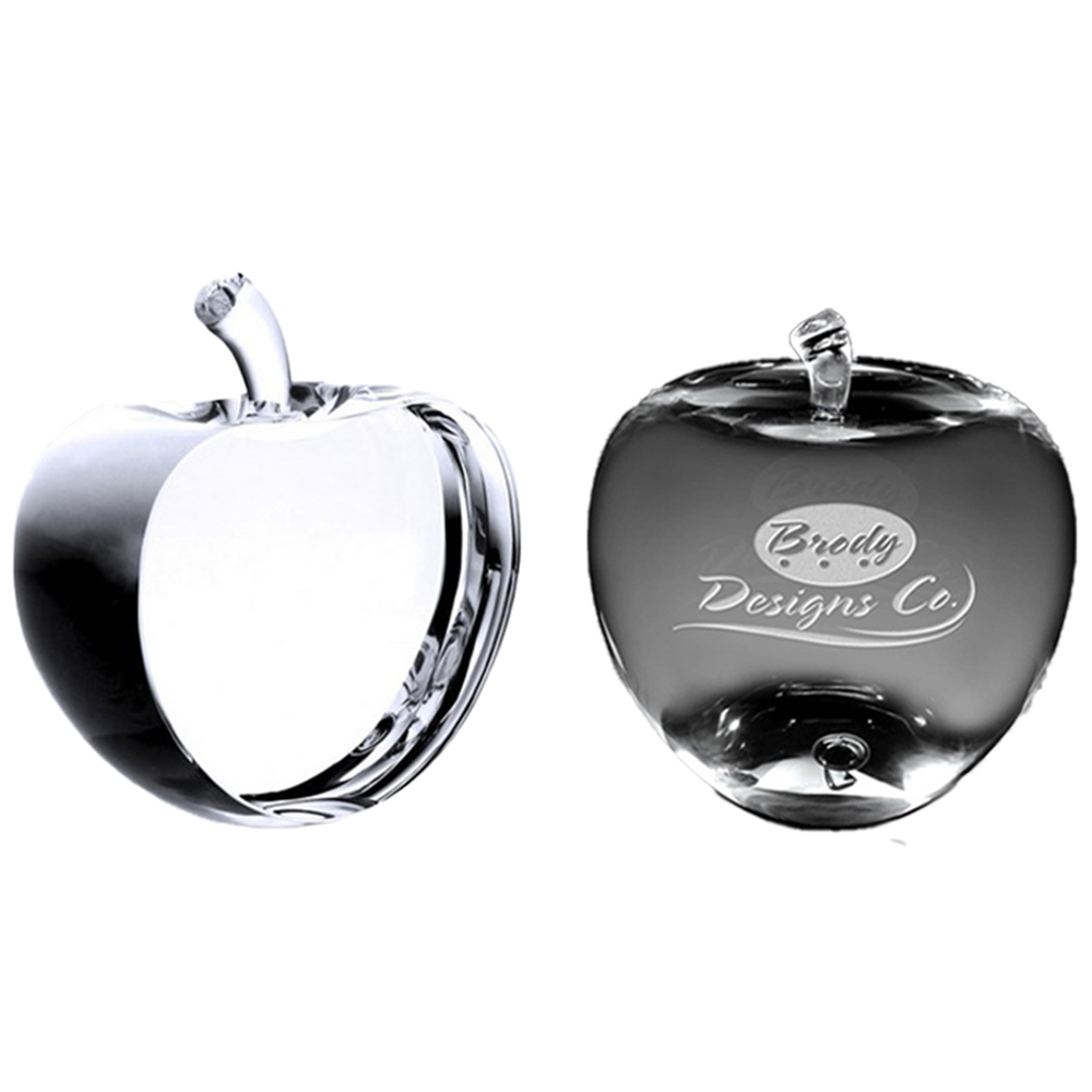 Crystal Apple Paperweight 4