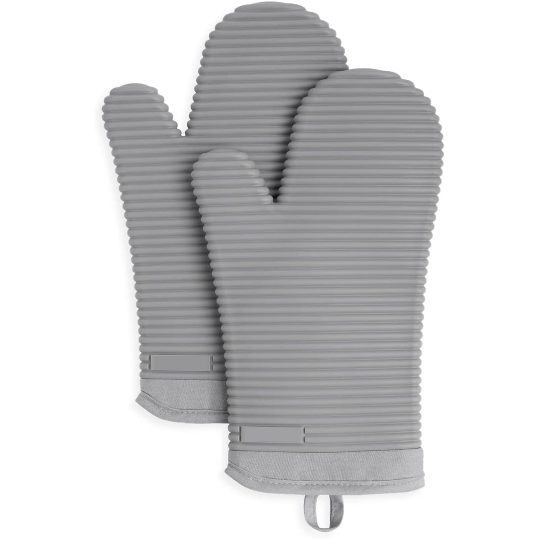 2 Pack Set Ribbed Soft Silicone Oven Mitts 22