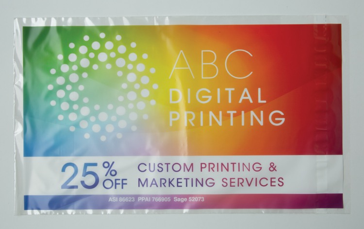 Clear Peel & Seal White Underlay 1-Sided Plastic Bag (10" x 13.5")