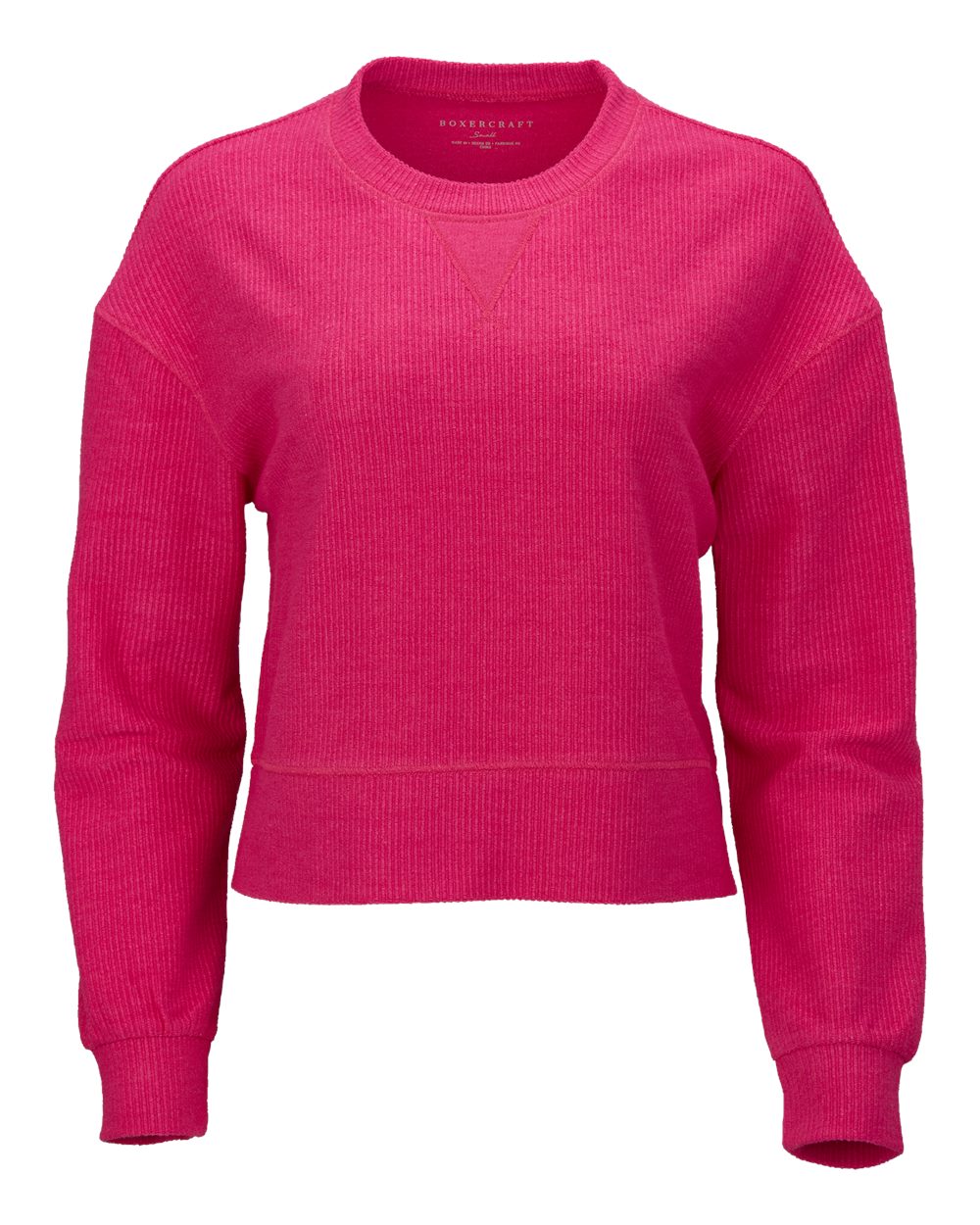 Women's Ribbed Knit Cropped Boxy Crew - BW5102 3