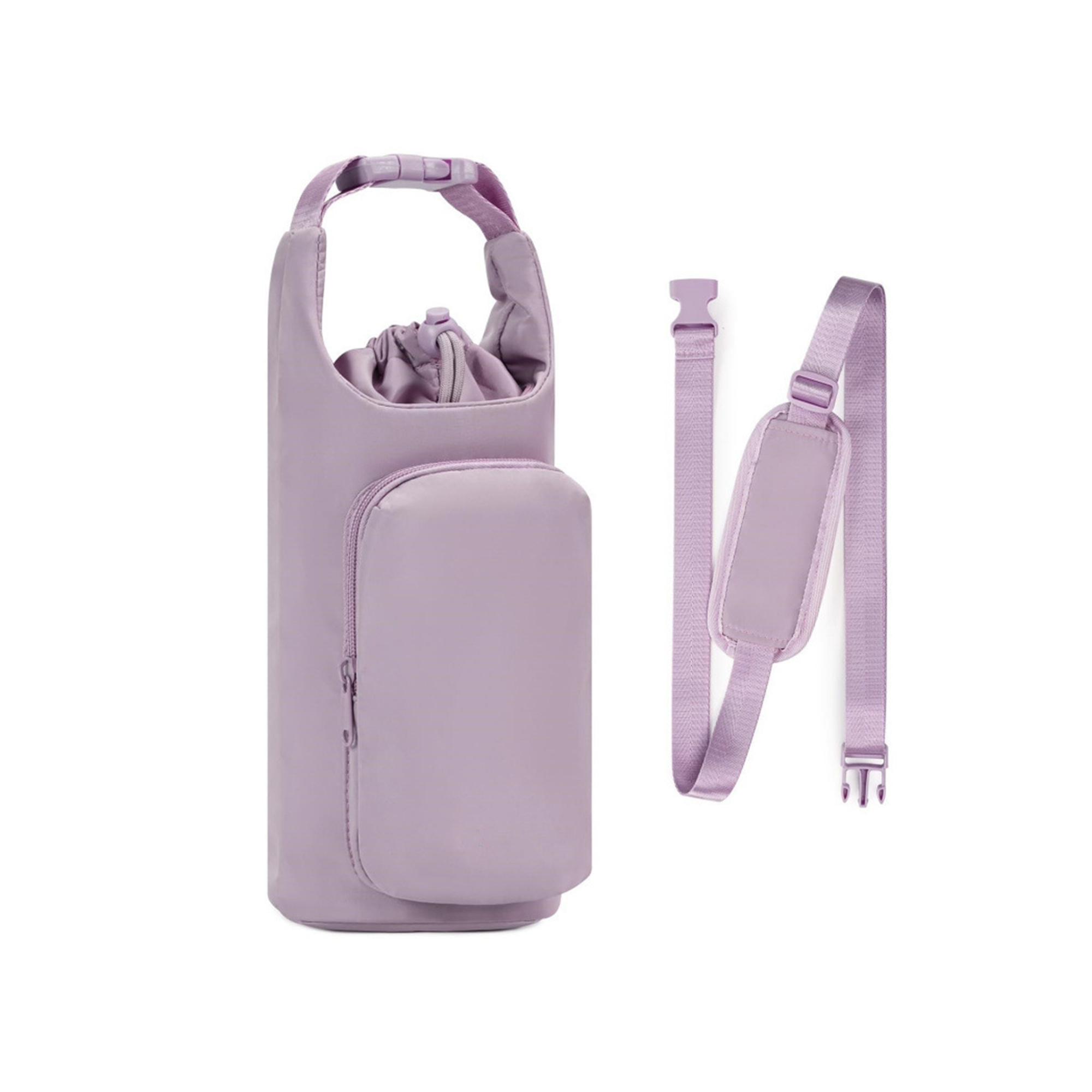 Insulated Bottle Carrier With Zipper Phone Pocket And Key Leash 2