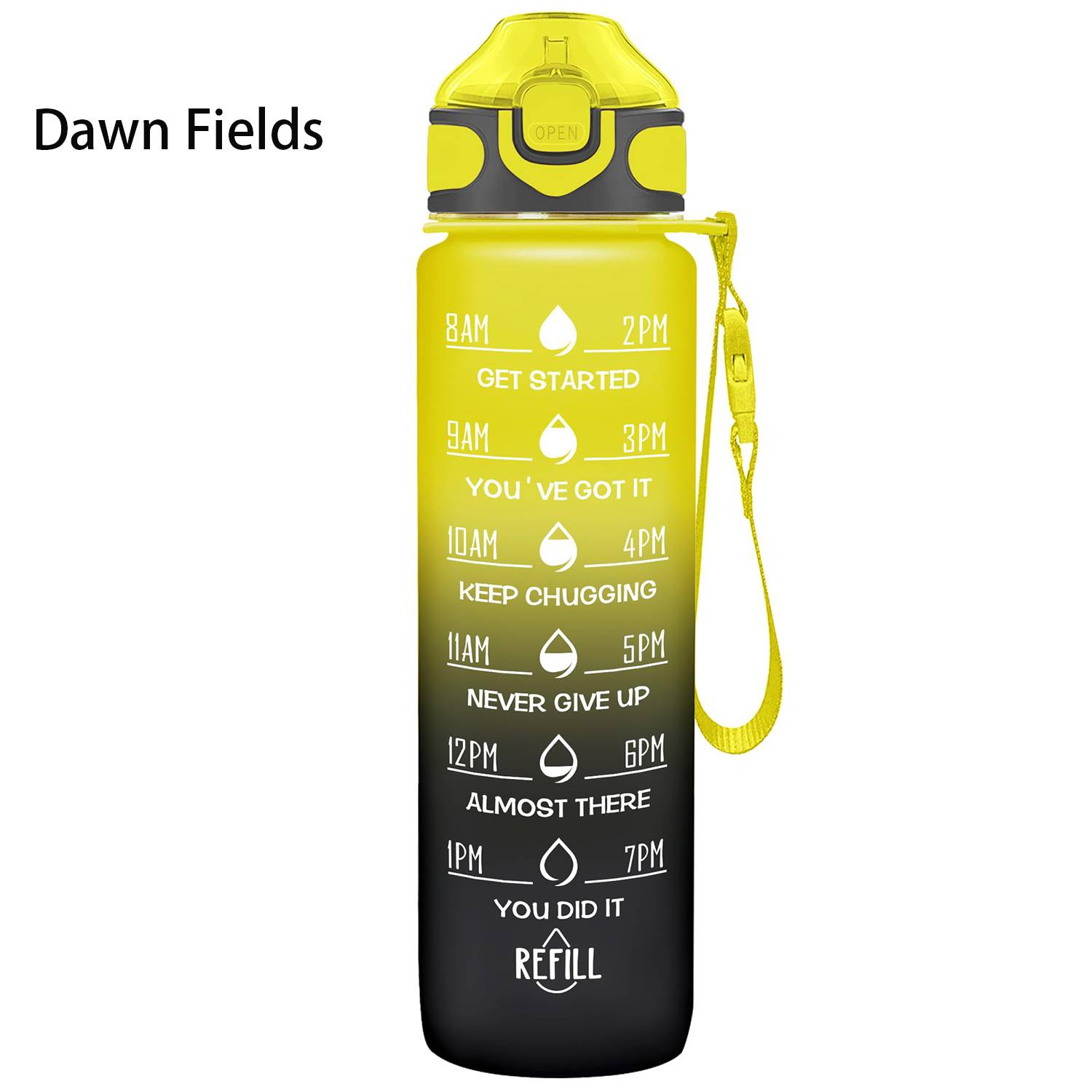 32oz BPA Free Wide Mouth Sports Water Bottle w/ Time Markers 7