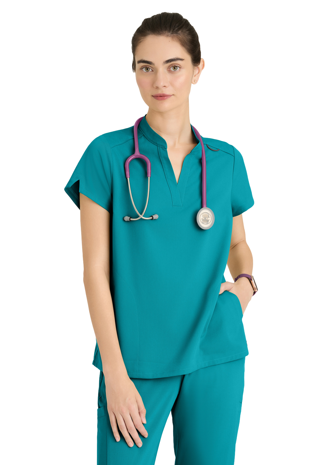 Grey's Anatomy Spandex Stretch - Women's Two-Pocket Avery Scrub Top 36
