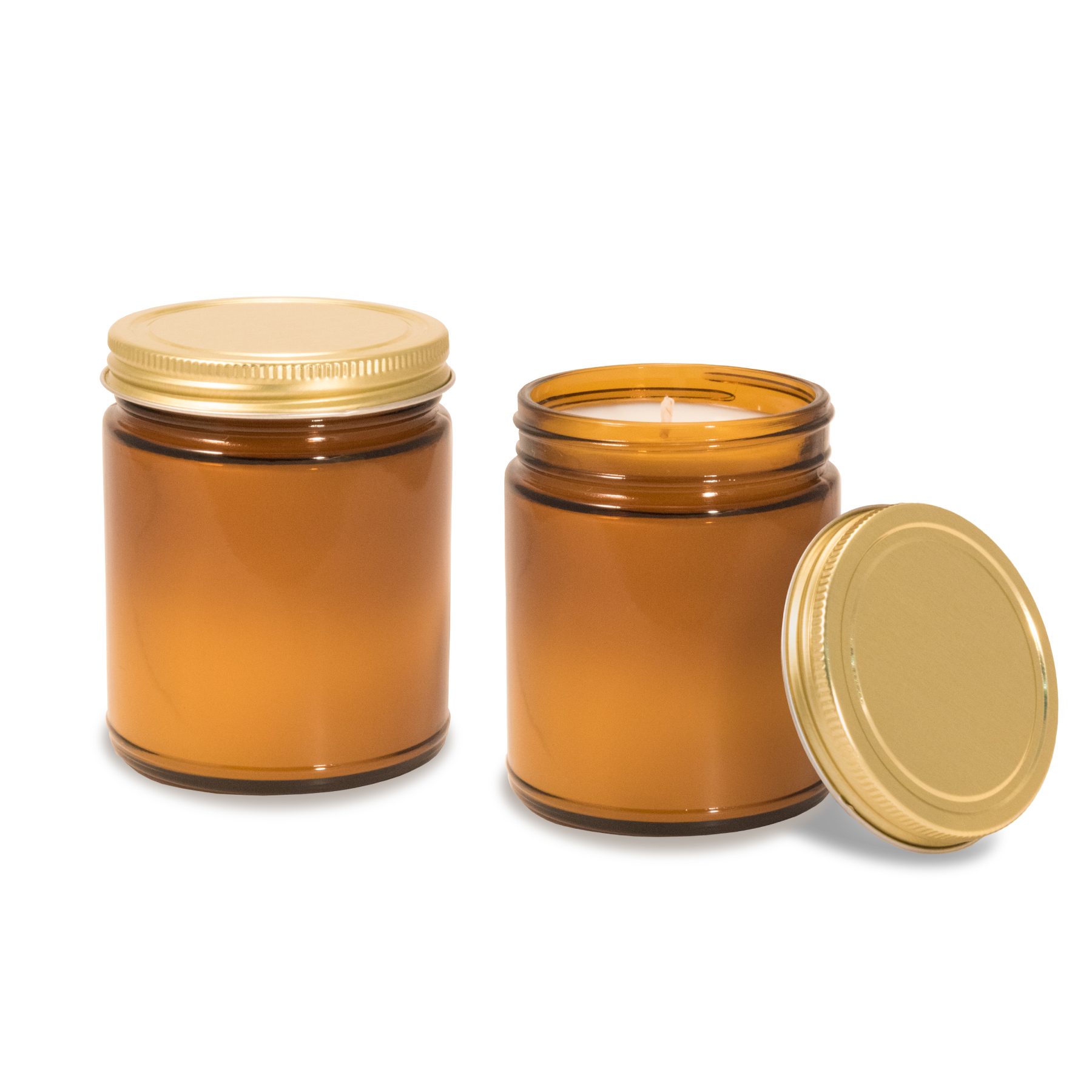 8 oz Amber Apothecary Jar Candle with Lid