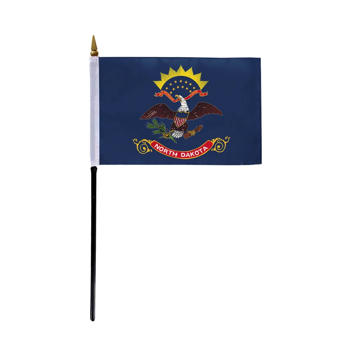 4"x6" & 12"x18'' North Dakota ePoly Printed Stick Flags 2