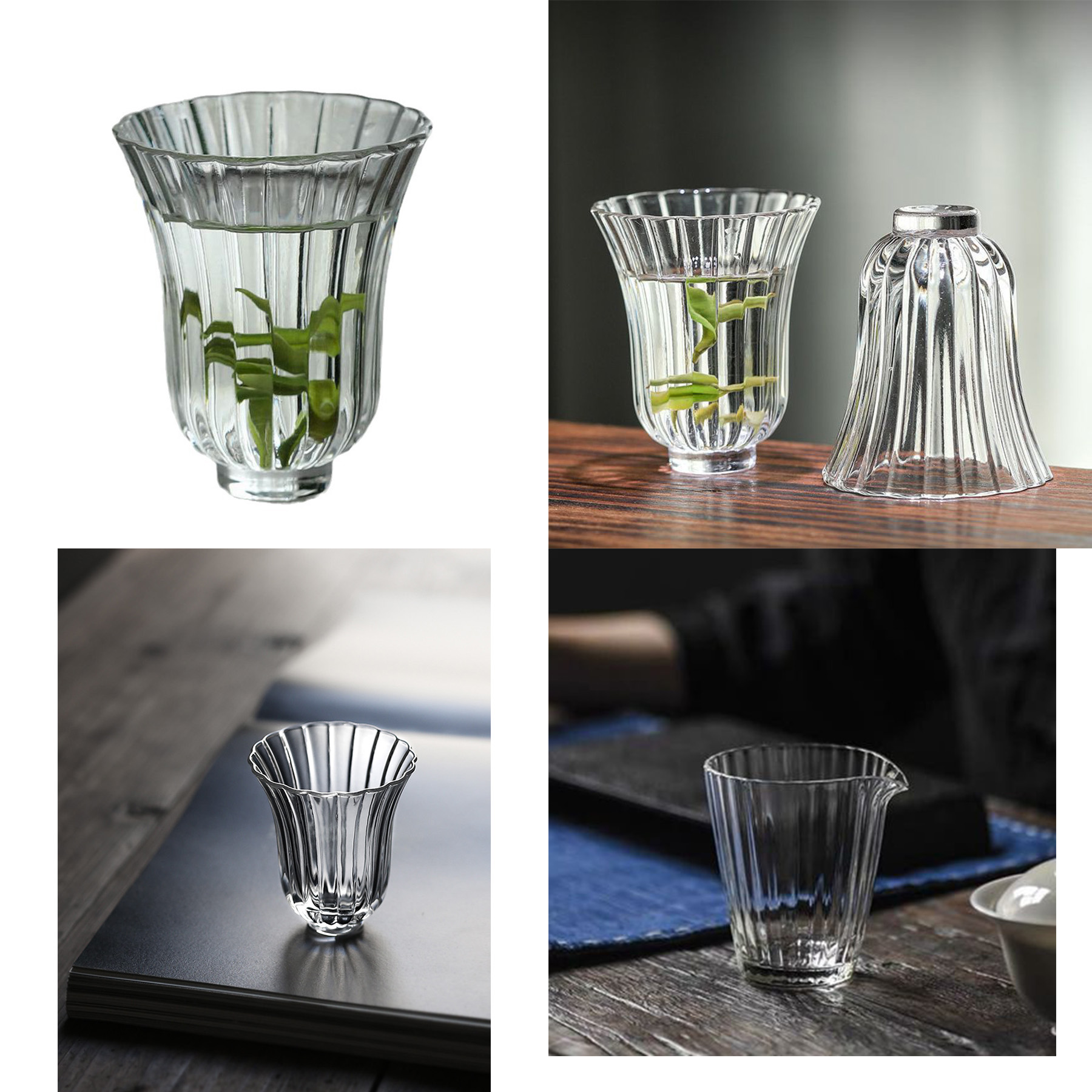 Flower Petals Glass Tea Cups 3