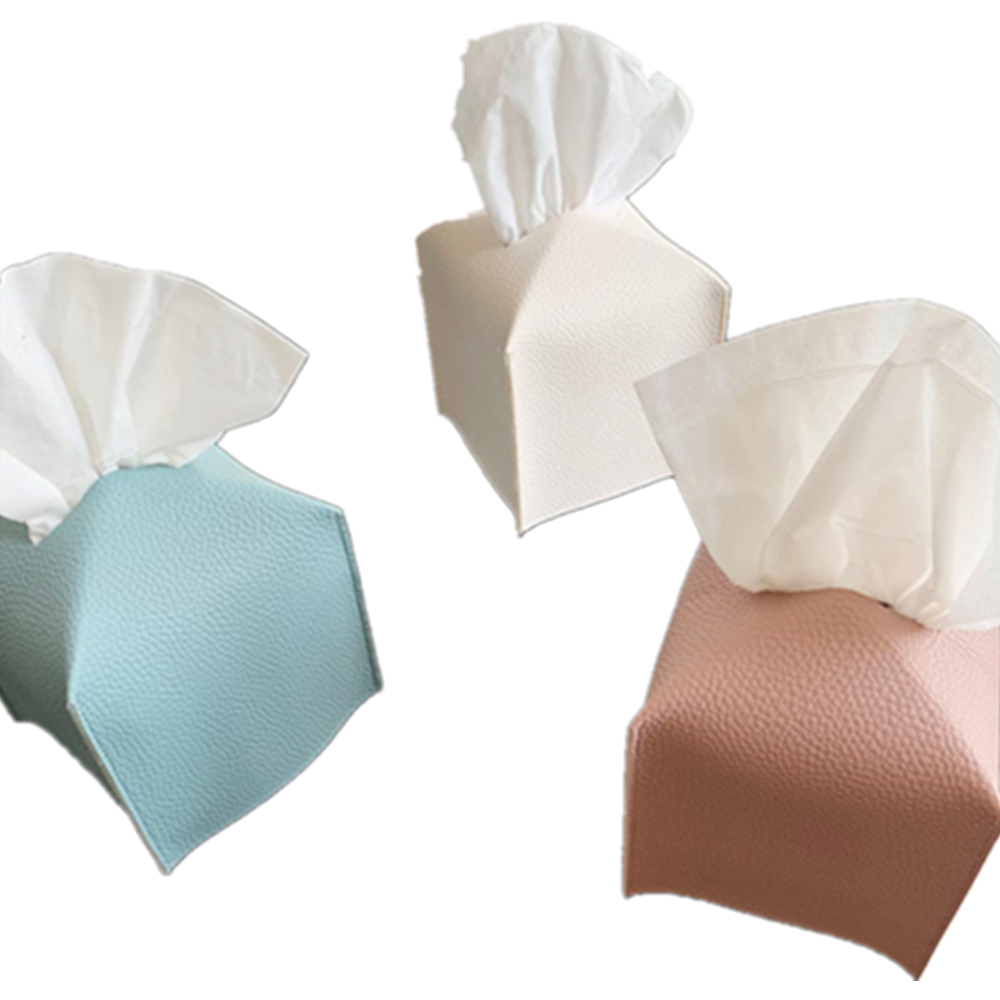 Square Leather Cube Tissue Box 5