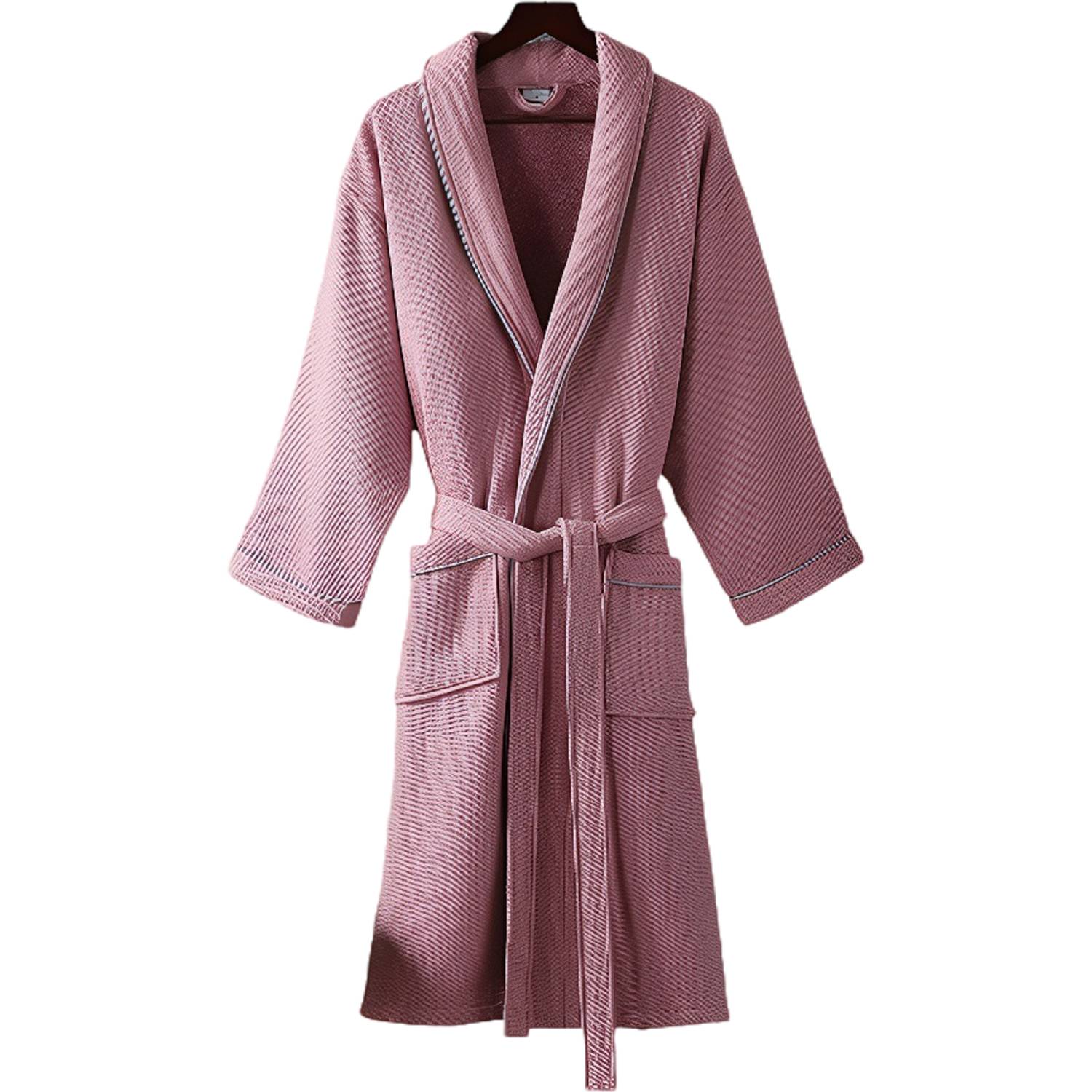 Cotton Long Summer Bathrobe w/Pocket 3
