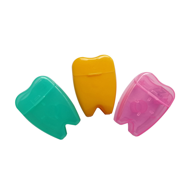 16Yard Portable Dental Floss Teeth Clean Tooth Shape Keychain 2