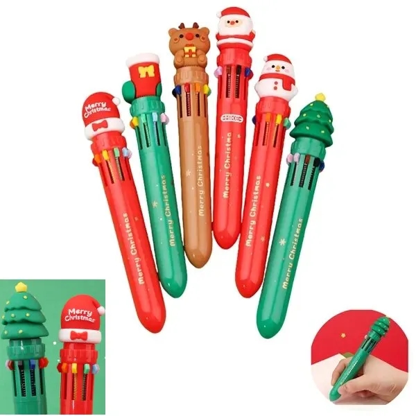 10 Colors Christmas Press Ballpoint Pen 7