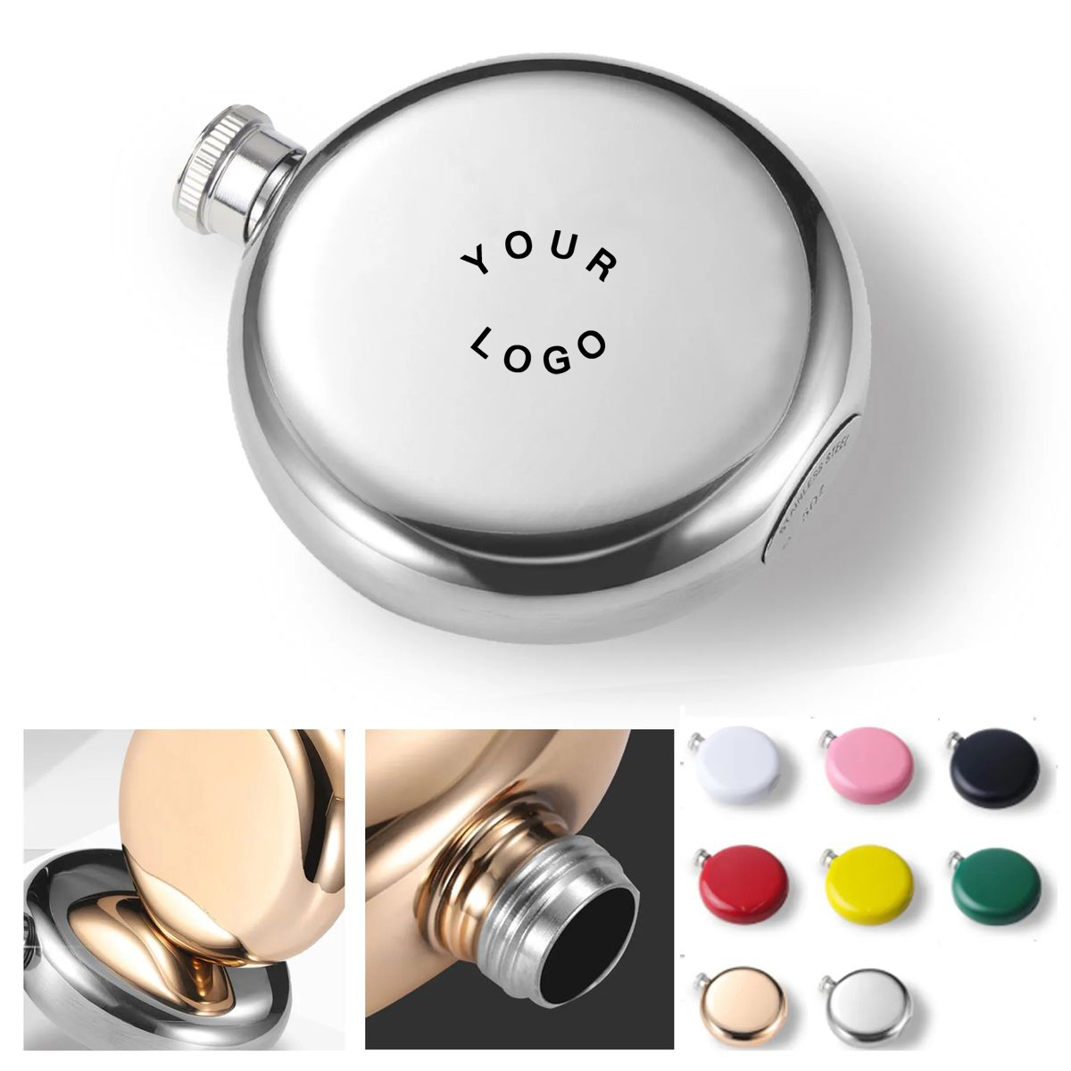 Mini Round Hip Flask 5oz for Personal Beverage Carry 5