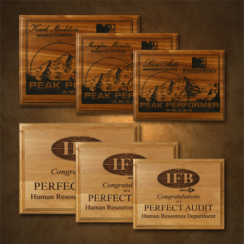 Alder Wood Laser Plaque 6