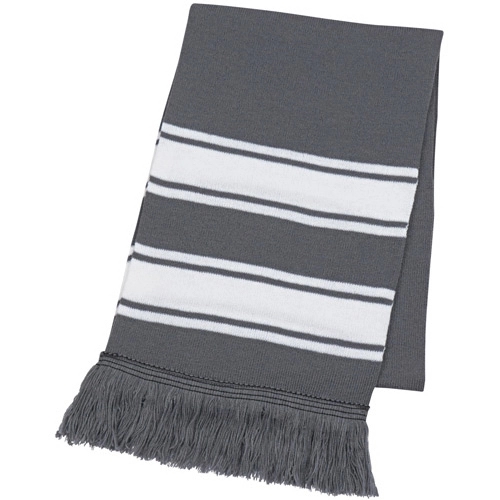 Two Tone Knit Scarf With Fringe 6