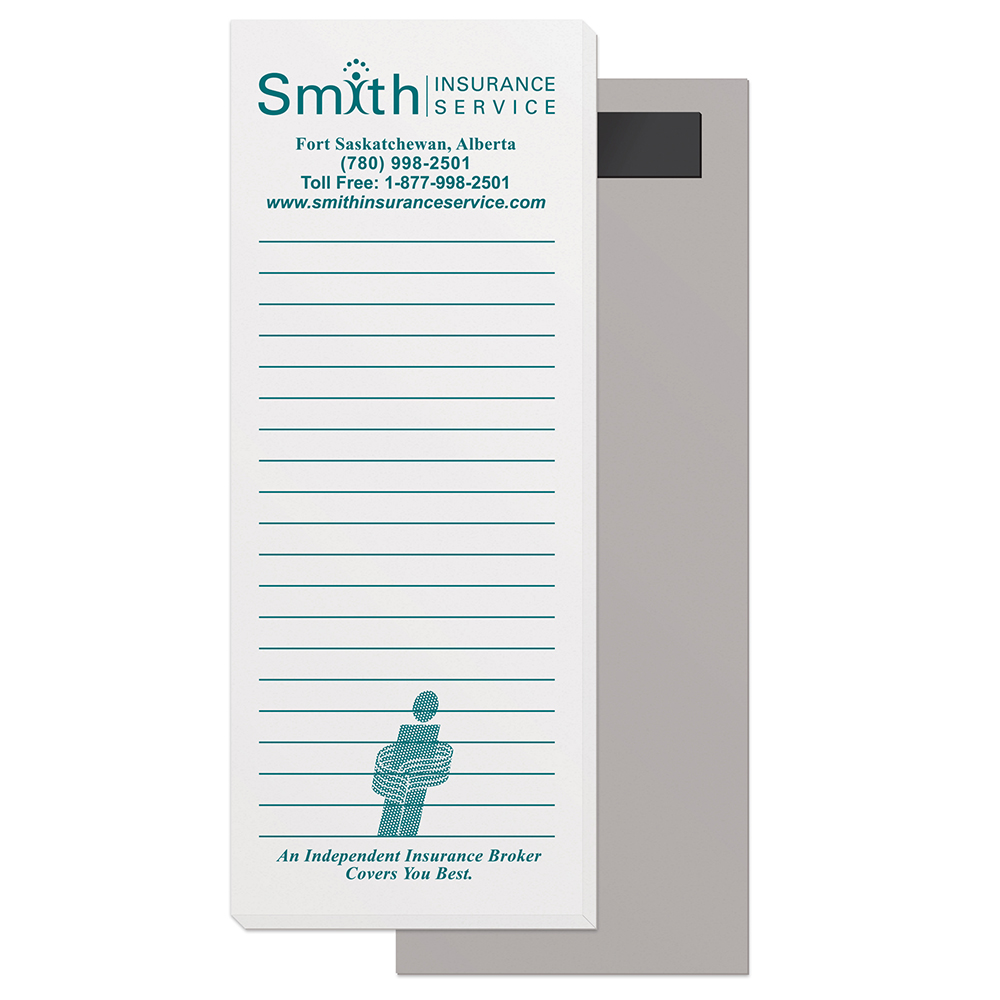 50 Page Magnetic Note-Pads with 1 Custom Colour Imprint (2.75"x7")