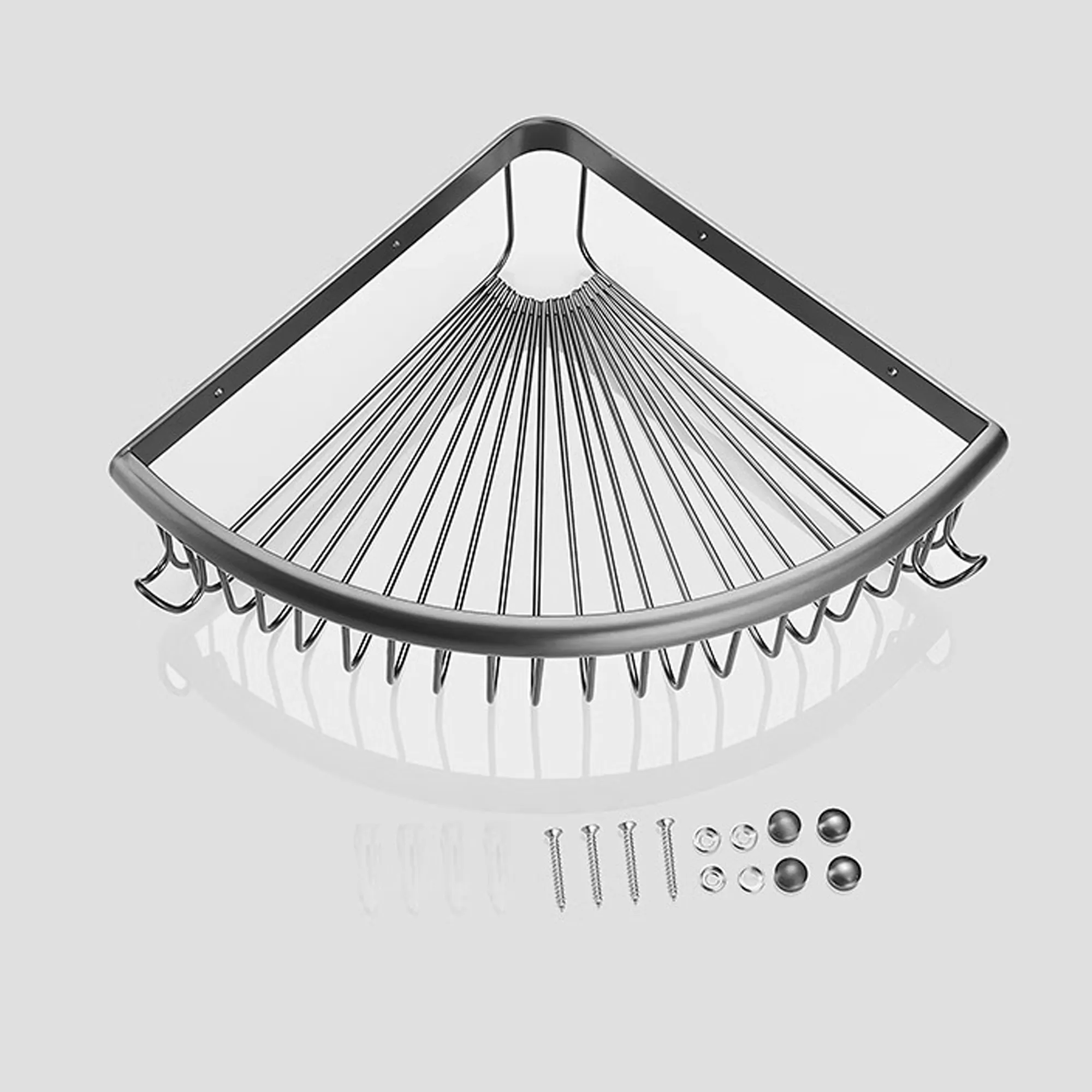 Wall-Mounted Triangular Shelf For Bathroom Storage 1