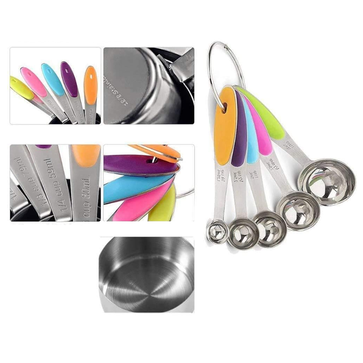 5-Piece Stainless Steel Measuring Spoon Set for Baking 4