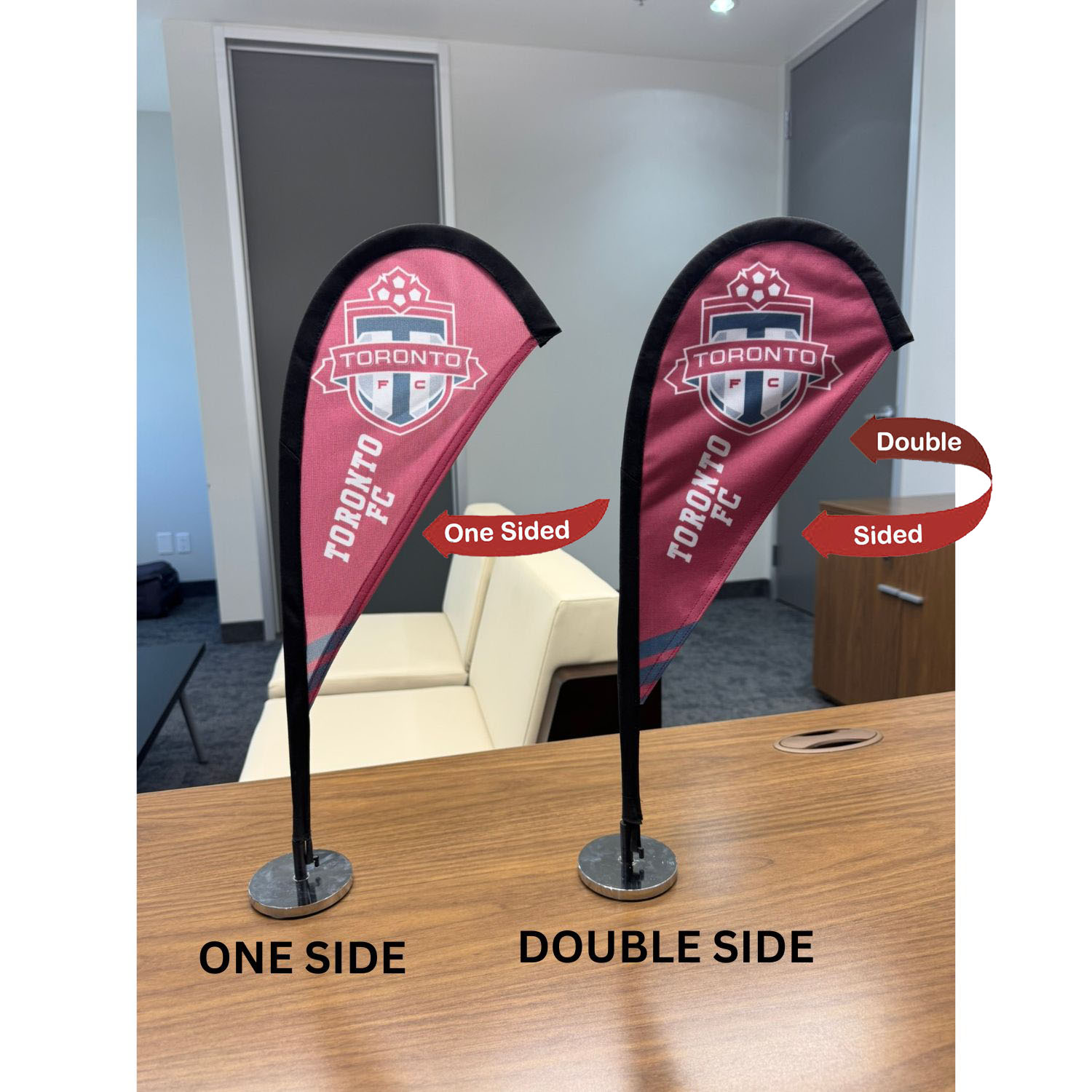 Table Topper Teardrop Sail Sign Flag, 20", Full Color Graphics two sides 4
