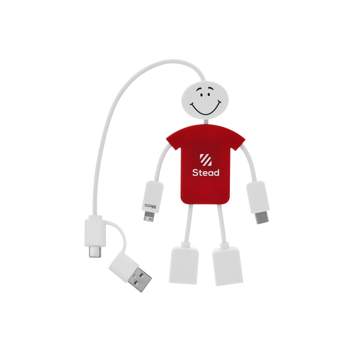 Techmate 3-In-1 Charging Cable & USB Hub 2.0 9