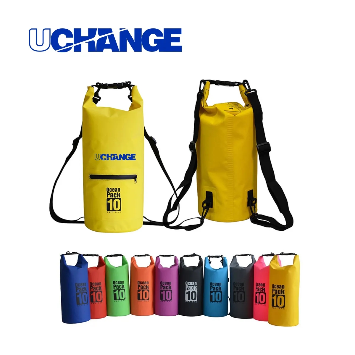 Roll Top Dry Bag Backpack 10L With Zipper Pocket 7