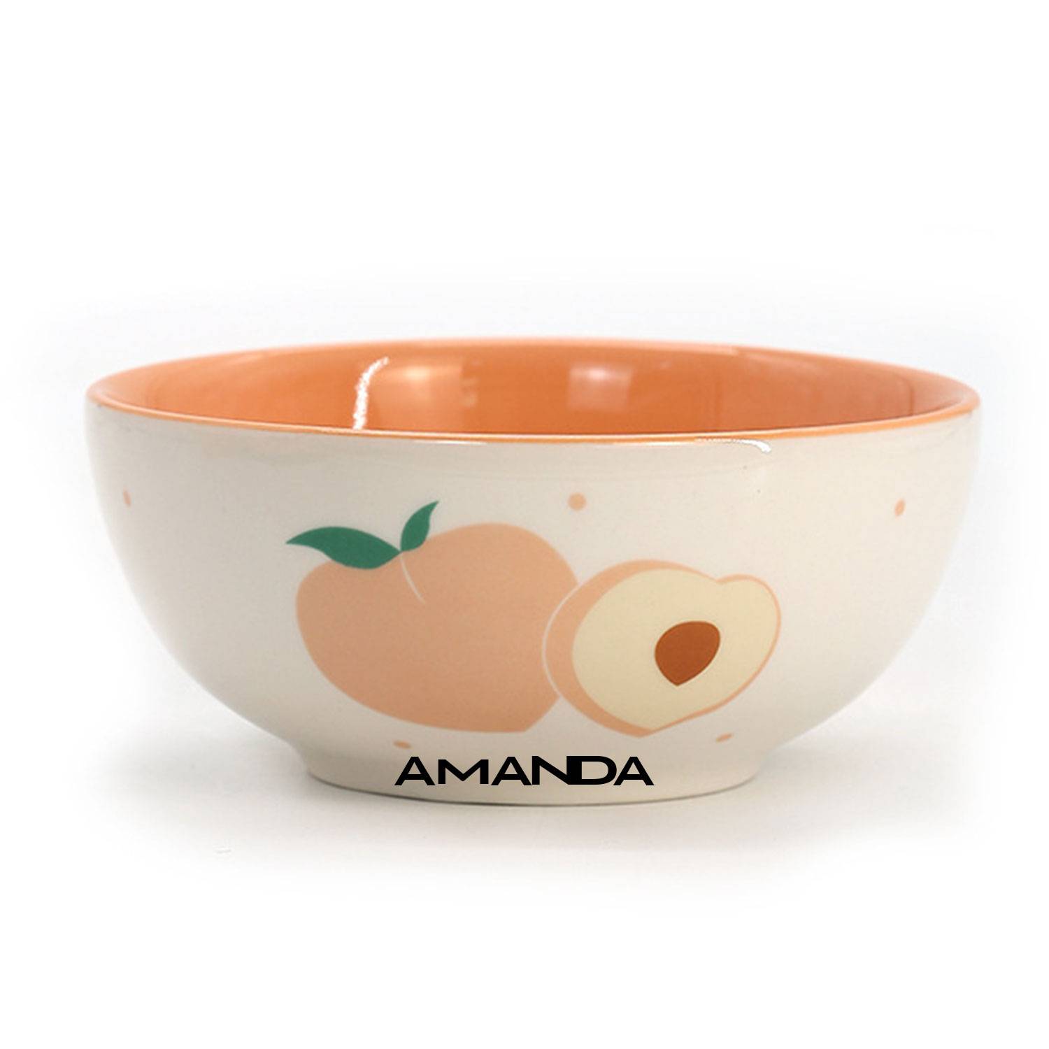 Ceramic Tableware Dinnerware Spring Summer Peach Bowl 4