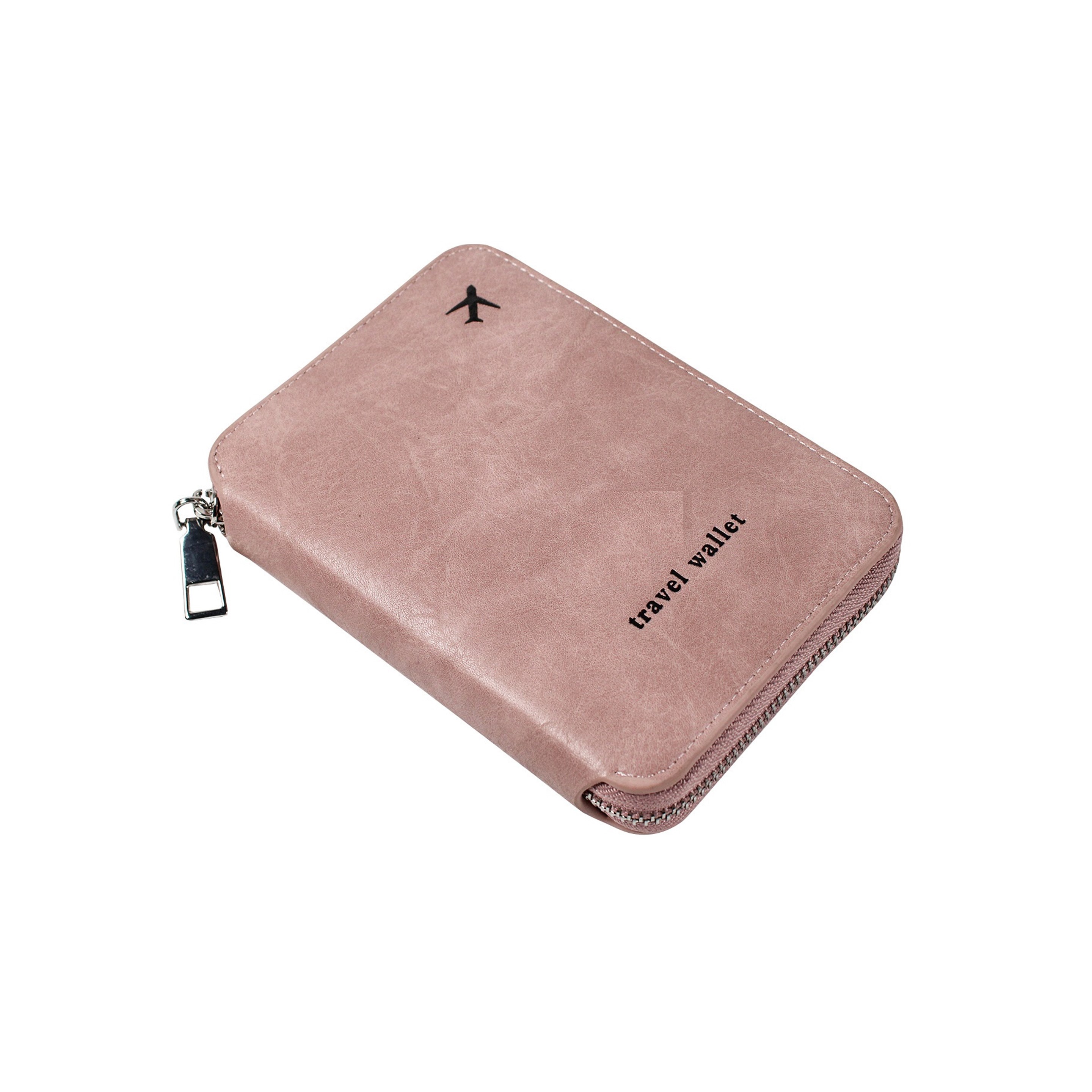 Leather Passport Wallet with Zipper (direct import), custom luggage tag with logo imprint 3