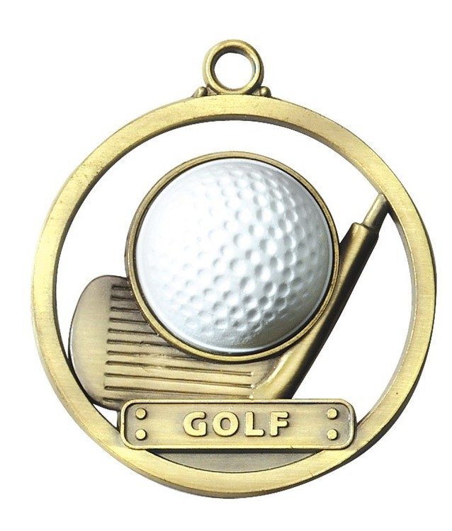 Golf Game Ball Medal, 2" 2