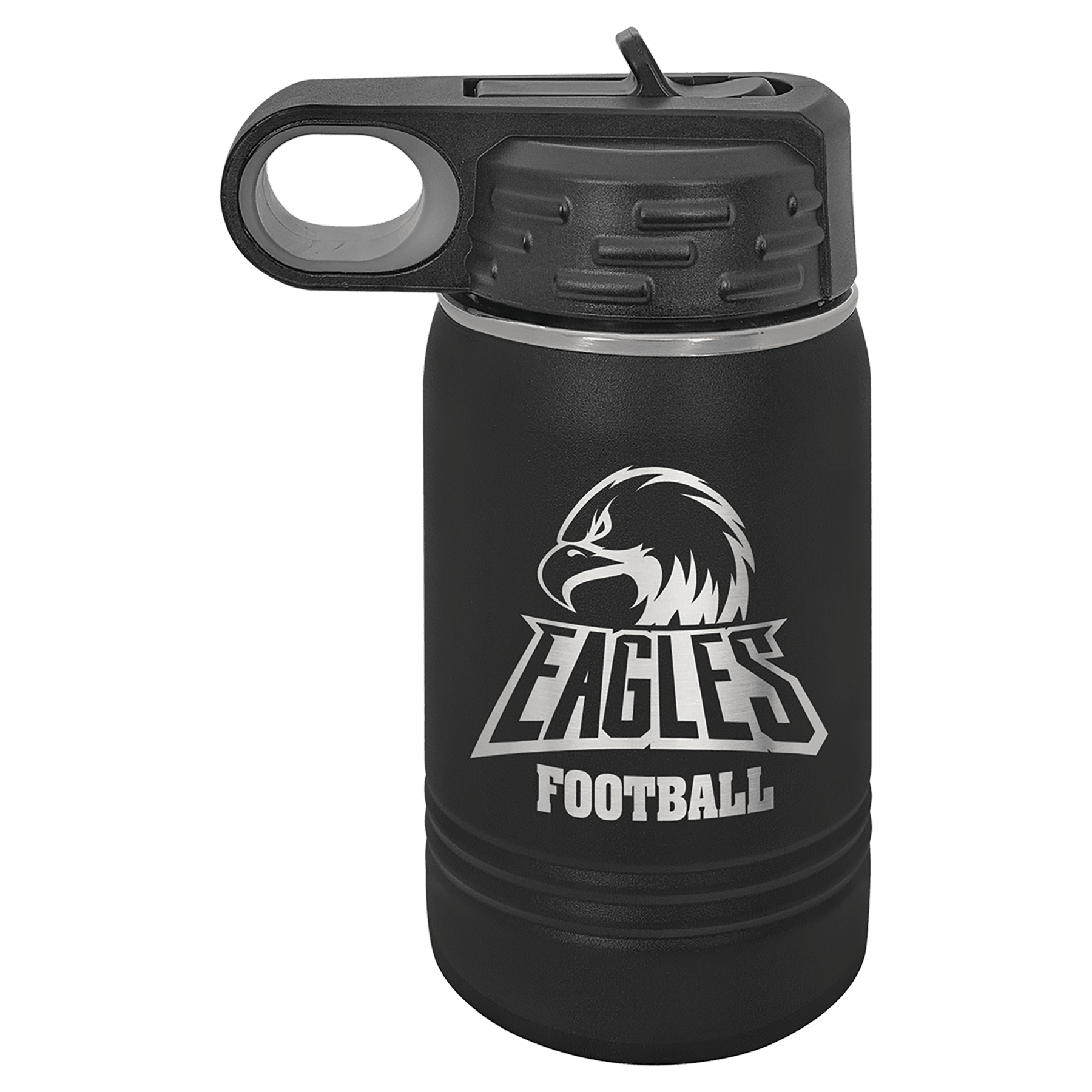 12 oz. Black Laser Engraved Polar Camel Water Bottles 2