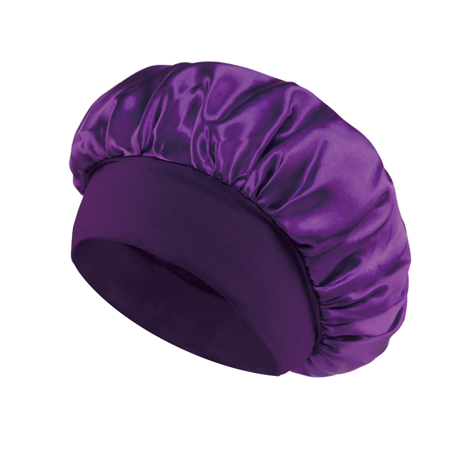 Pure Color Wide-Band Elastic Sleep Cap 4