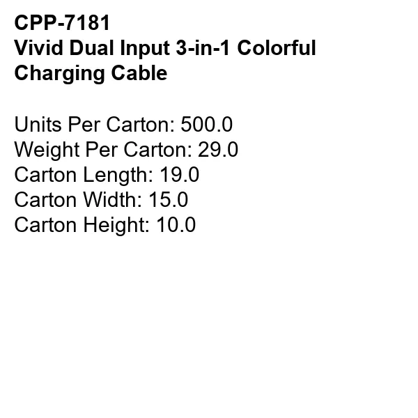 Vivid Dual Input 3-in-1 Colorful Charging Cable 15