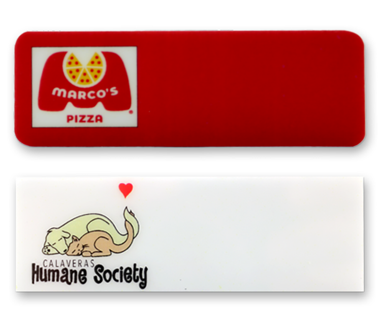 1" x 3" White Plastic Reusable Badge 5