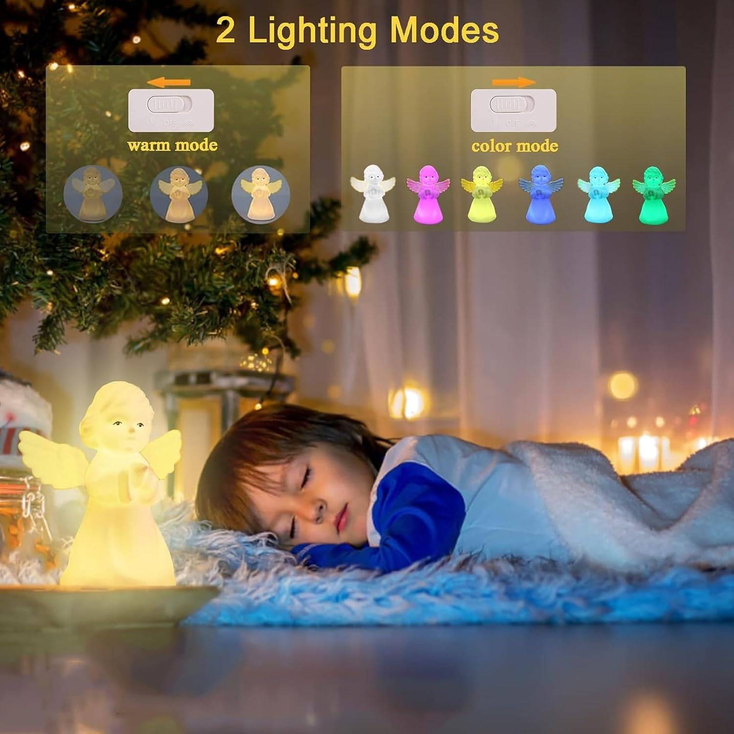 Silicone Angel Rainbow Touch Lamp 5