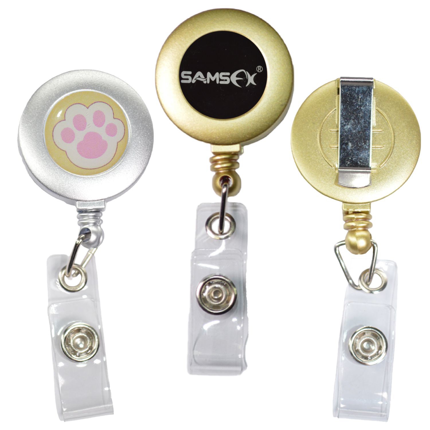 Painting Color Round Badge Reel Holder w/ Belt Clip 2