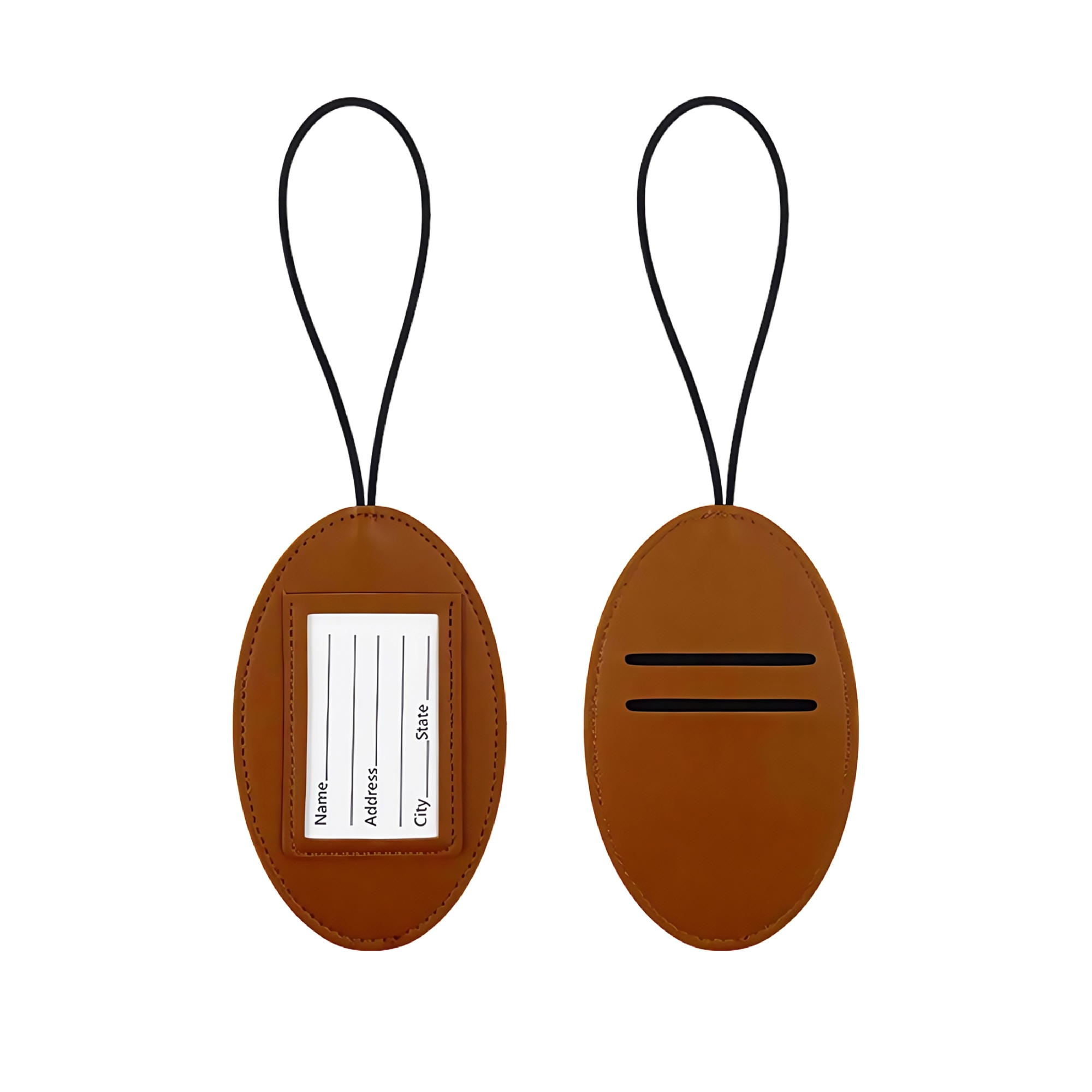 Elastic Oval Luggage Tag with PU Leather 9