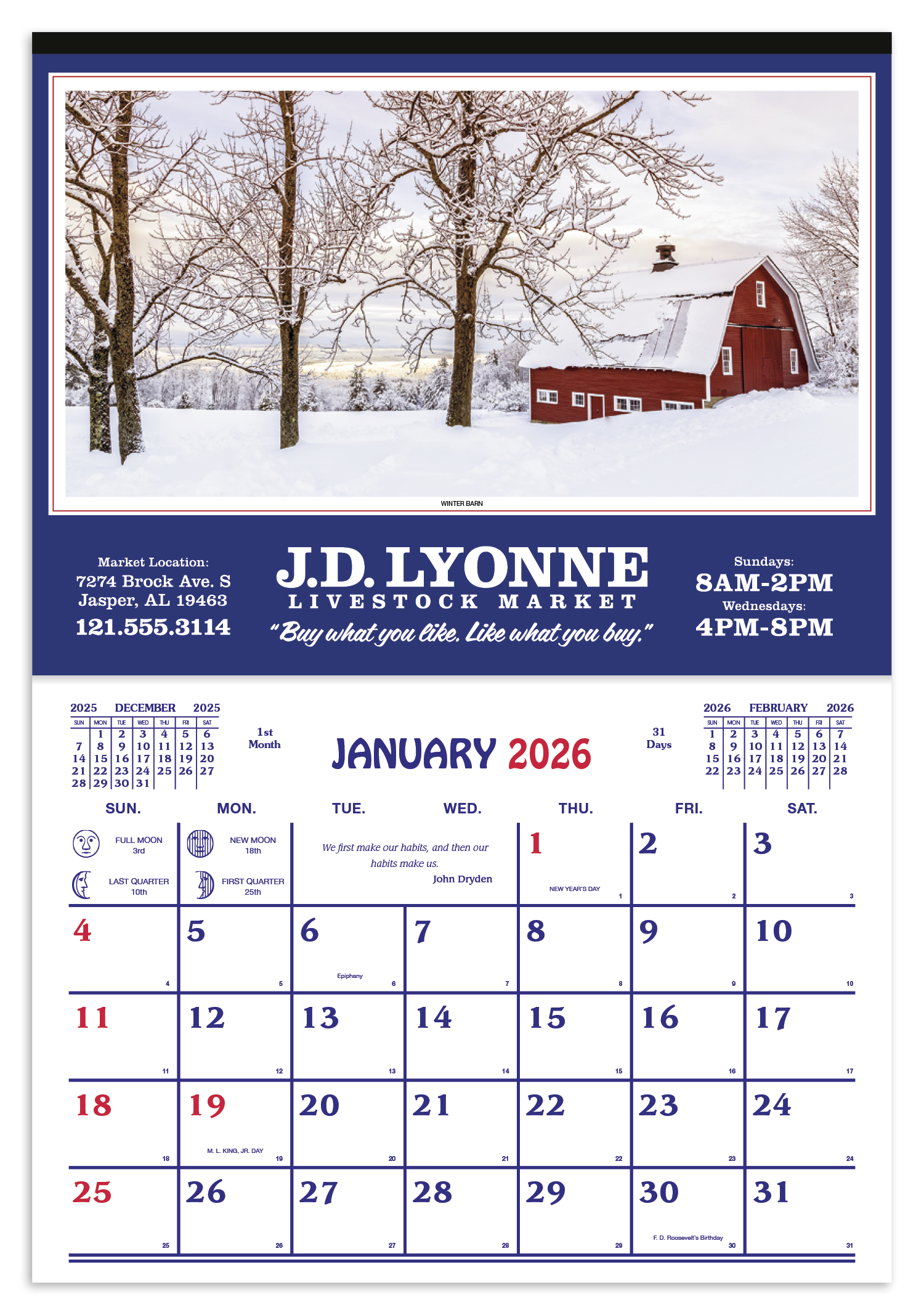 Skinner & Kennedy® Farm Calendar 29