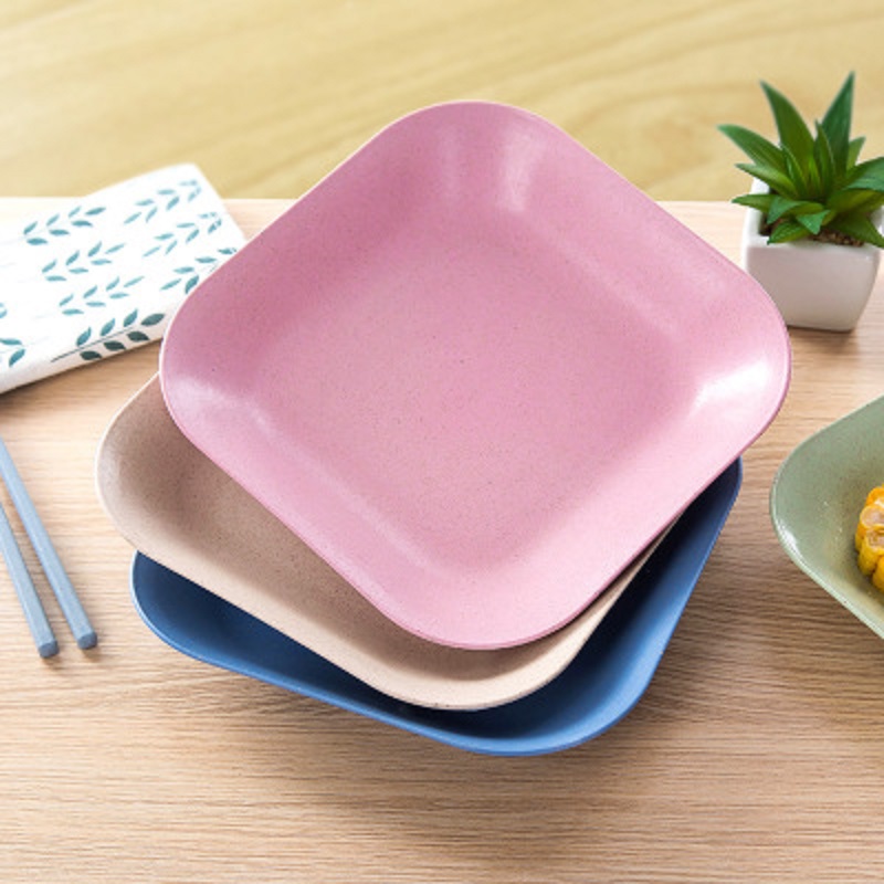 Wheat Straw Square Plates 2