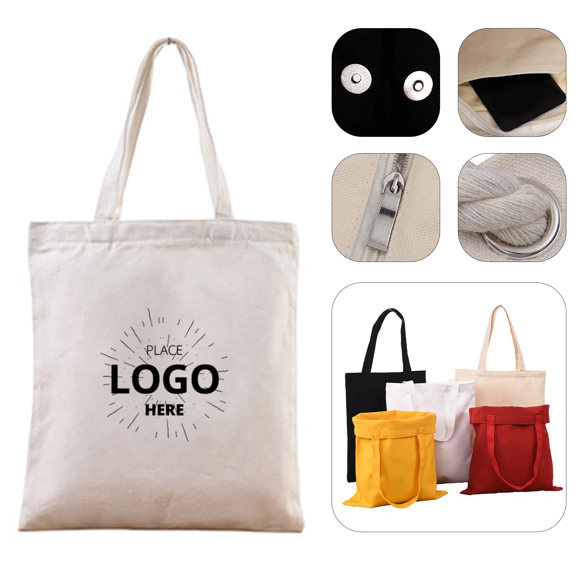 Drawstring Canvas Tote Bag 1