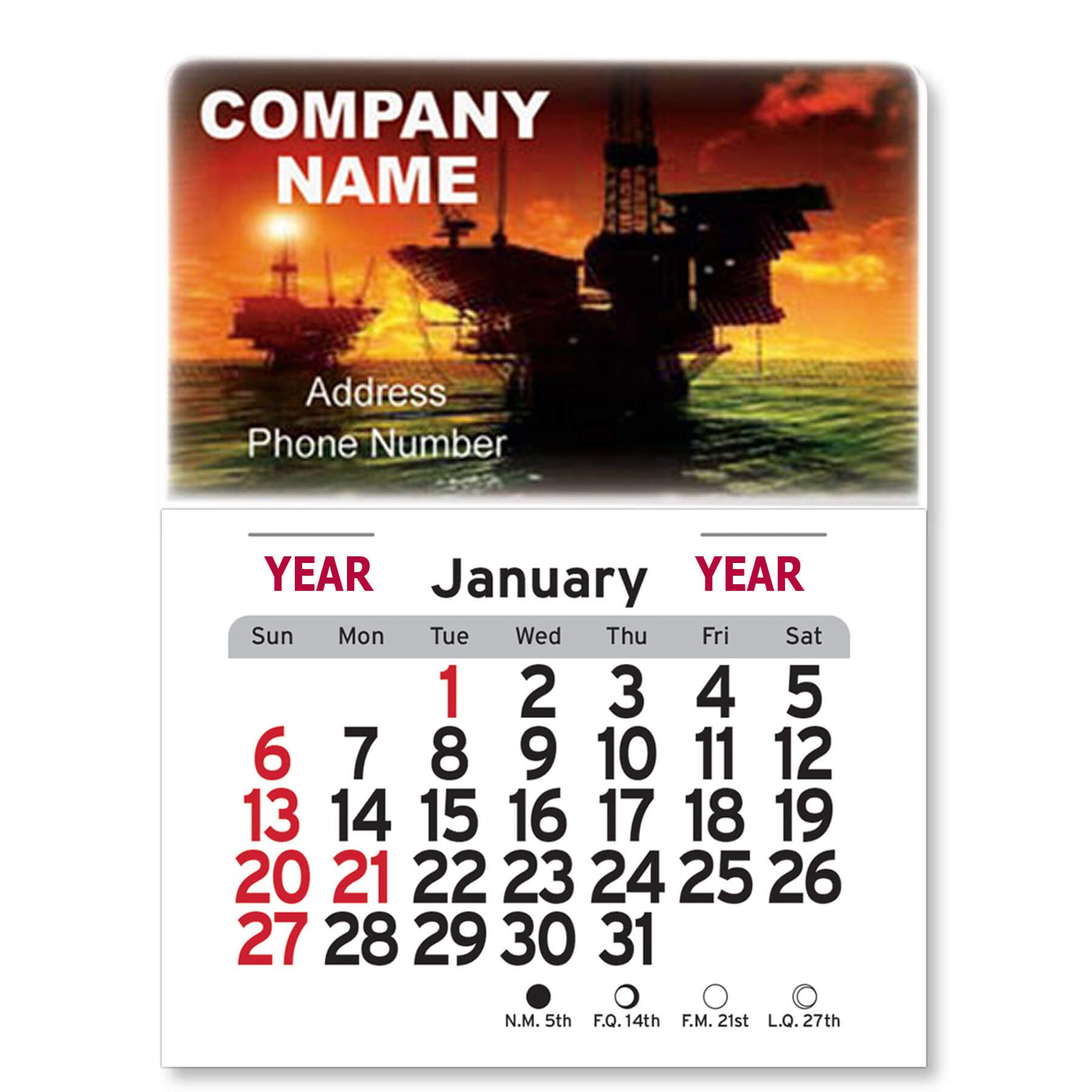 Adhesive Peel-N-Stick® Calendar - Rectangle 37