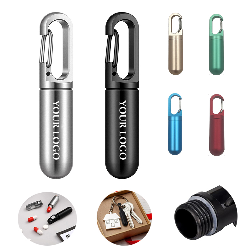 Pill Bottle Keychain Container 2.52*0.59In 2