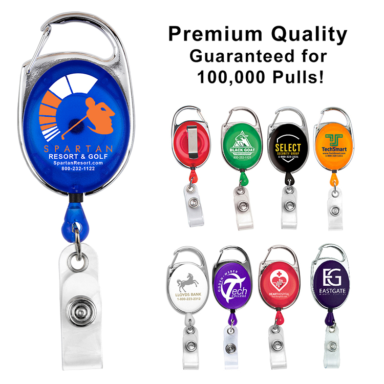 "Oberlin" 30" Cord Retractable Carabiner Style Badge Reel and Badge Holder (Patent D539,122) 25