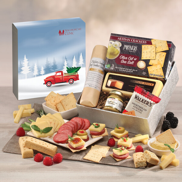 Shelf Stable Snack Lover's Gift Box with Red Truck Sleeve 2