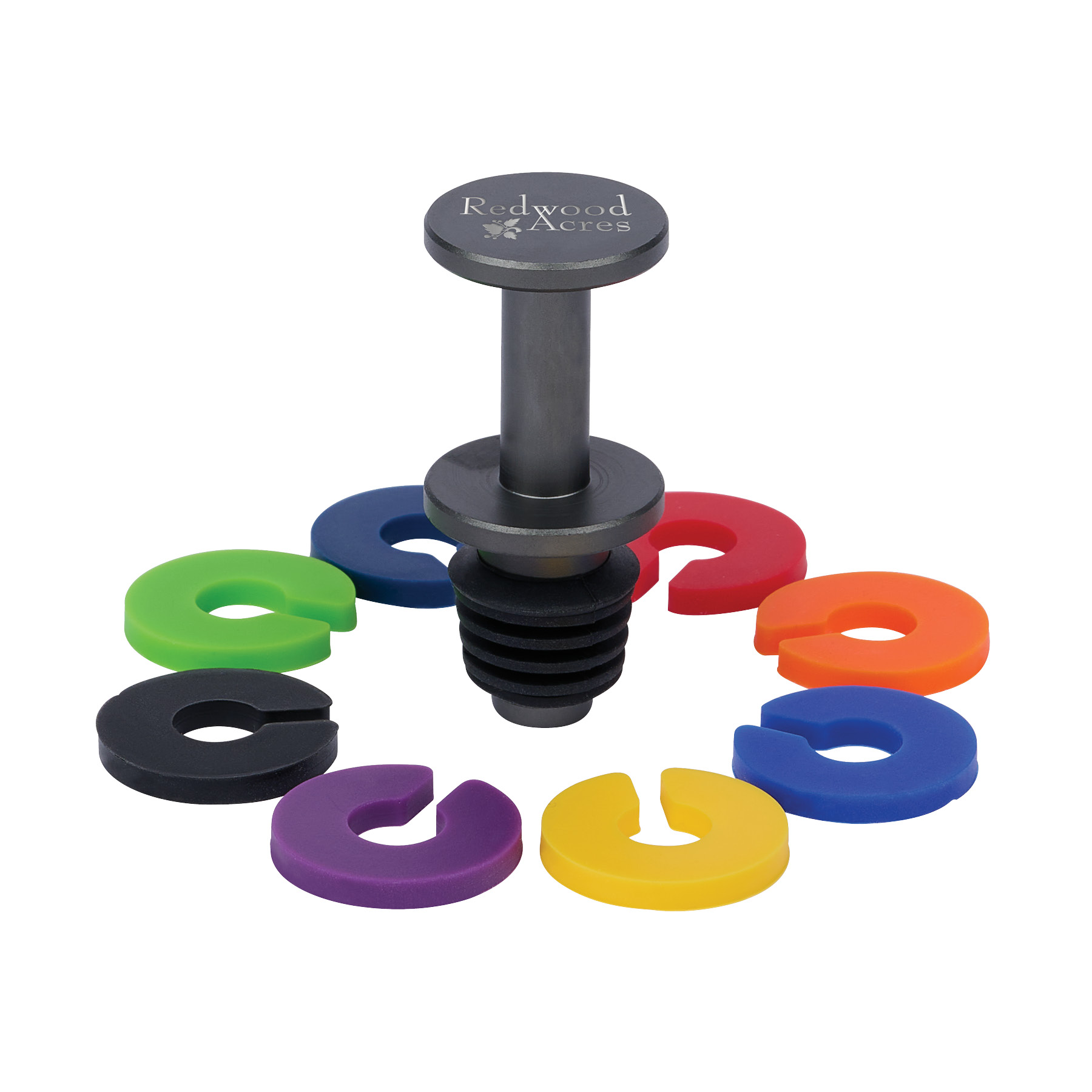 Rocco Aluminum Bottle Stopper with Glass Markers 17