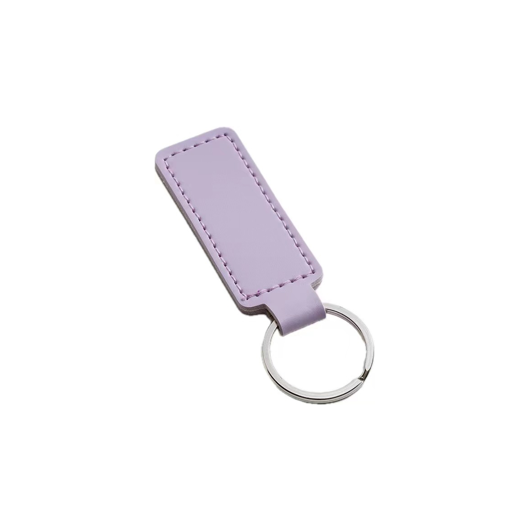 Vegan Leather Rectangle Shaped Keychain 12
