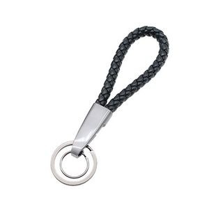 Woven PU Leather Keychain With Long Buckle 2