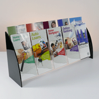 Countertop Brochure Hlder with Curved Sides, 2-Tier 10-Pocket 2