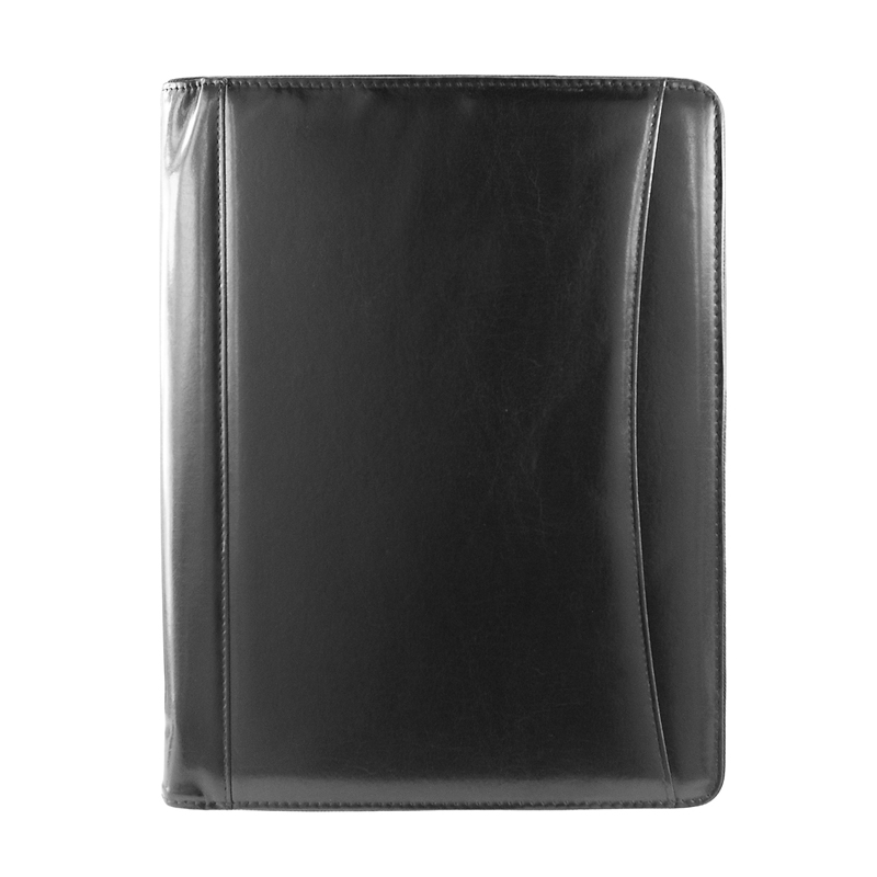 Black Atlantis Zippered Leather Portfolio 2