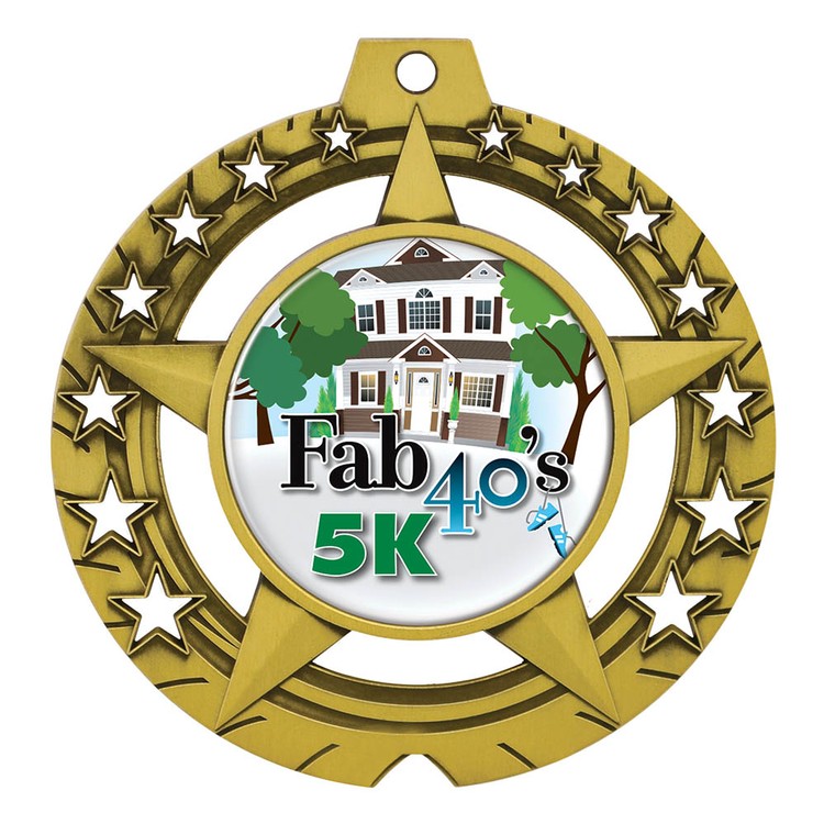 Express Vibraprint™ Antique Star Insert Medallion (3-3/4")