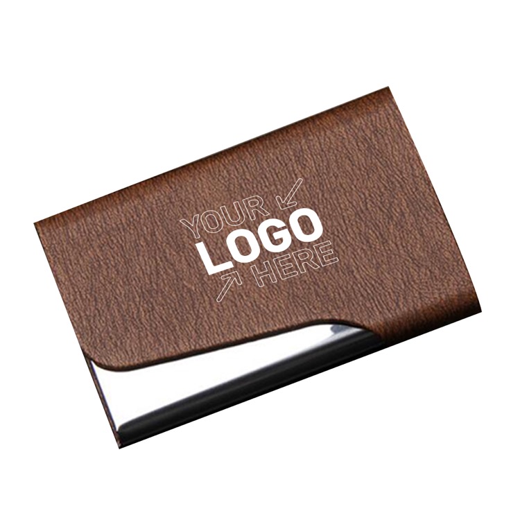 Business Card Holder Magnetic Closure PU Leather Metal Case 4