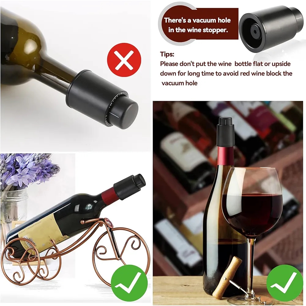 Custom Reusable Real Vacuum Wine Bottle Stoppers Preserver 3