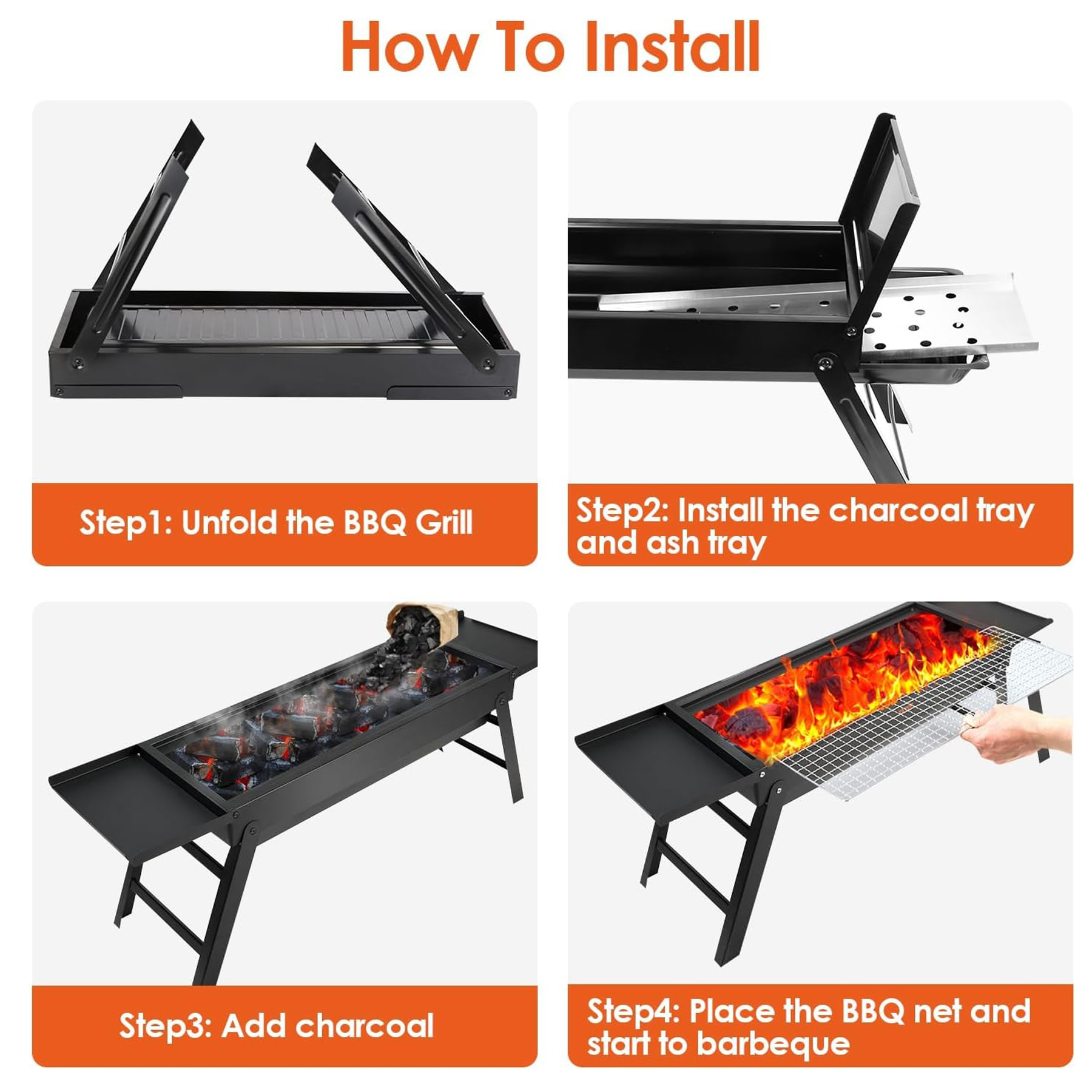 Portable Folding Charcoal BBQ Grill 2