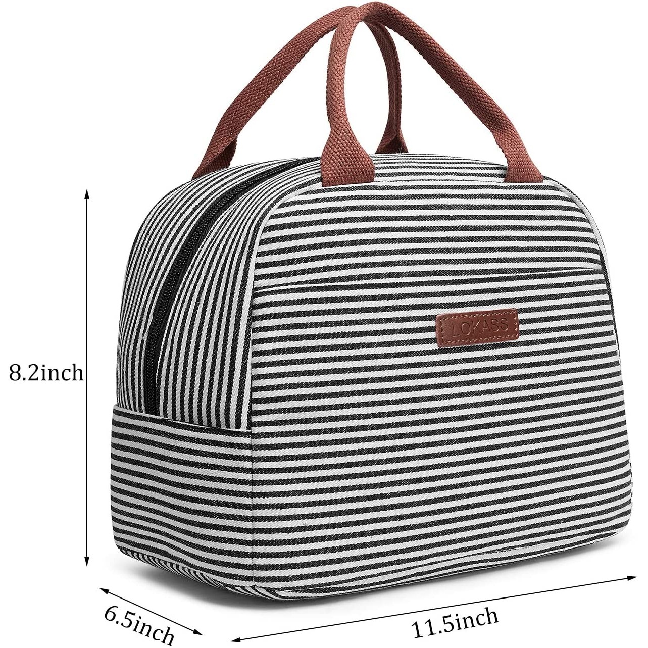 Thermal Insulated Lunch Bag Wide-Open Lunch Tote Bag Large Drinks Holder Durable Nylon Thermal Snack 2